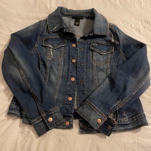 Lane Bryant distressed jean jacket